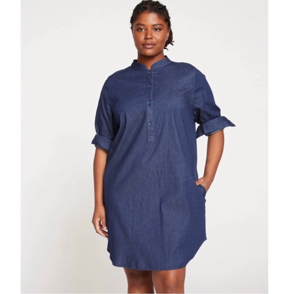 Universal Standard Hannah Denim Shirt Dress - Picture 1 of 4